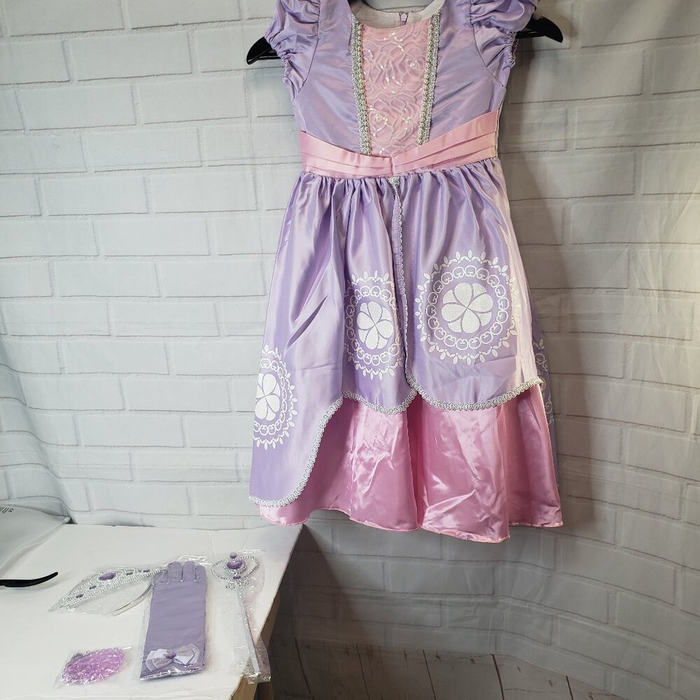 Nice New Disney Jr Sofia the First Purple Dress Costume size 3-5yrs